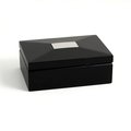 Bey Berk International Bey-Berk International R54 1 x 2 in. Hinged Box with Removable Divider & Brushed Silver Engraving Plate; Ebony R54